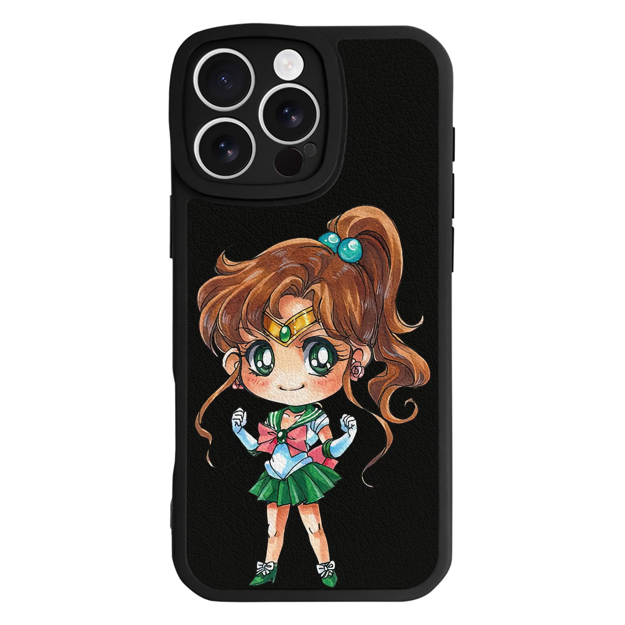 （画像用） 美少女戦士セーラームーン 木野 まこと きの まこと Sailor Moon Kino Makoto （セーラージュピター；Sailor Jupiter） 【iPhone 16シリーズ対応】シリコンスマホケース（レザー調） 材質：シリコン